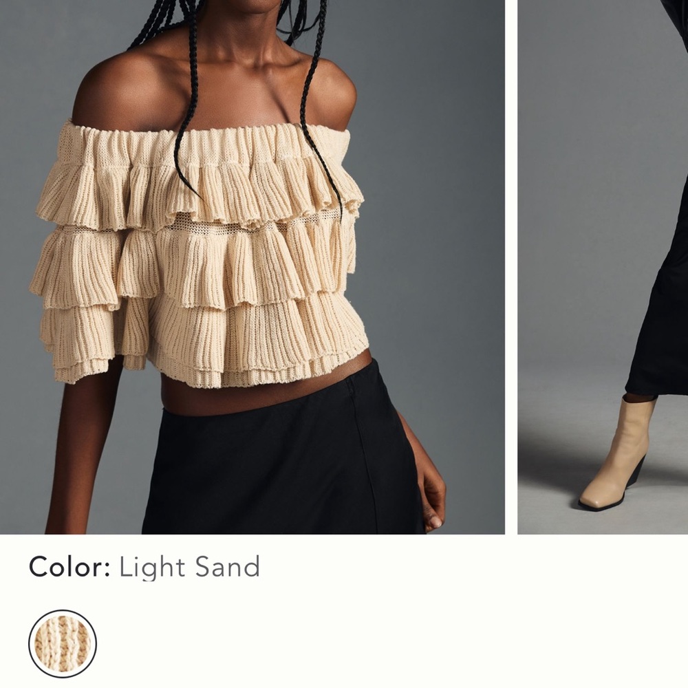 MARBLE Soft Knit Ribbed Sweater in Pale Peach